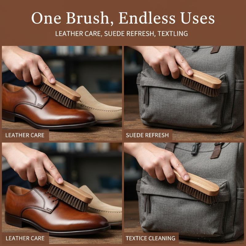 Leather Shoe Polish - Щетка для обуви из дерева с